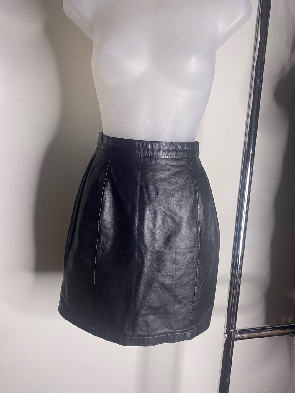 Vintage Wilson Black Leather Mini Skirt